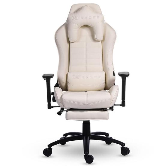 Imagem de Cadeira Gamer XT Racer Platinum W Series, Até 120kg, Com Almofadas, Reclinável, Descanso de Braço 3D, Off White - XTR-068