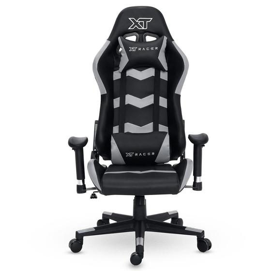 Imagem de Cadeira Gamer XT Racer Speed Series, Até 120kg, Com Almofadas, Reclinável, Descanso de Braço 2D, Preto e Cinza - XTS130