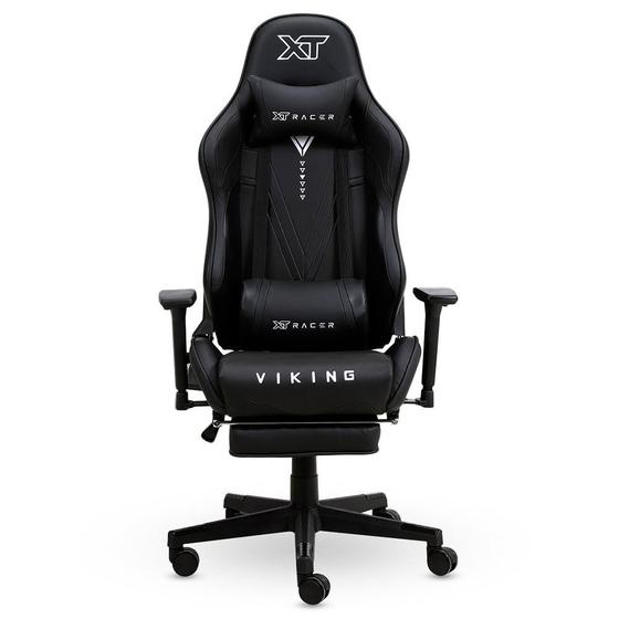 Imagem de Cadeira Gamer XT Racer Viking Series, Até 120kg, Com Almofadas e Apoio de Pés, Reclinável, Descanso de Braço 3D, Preto - XTR-018