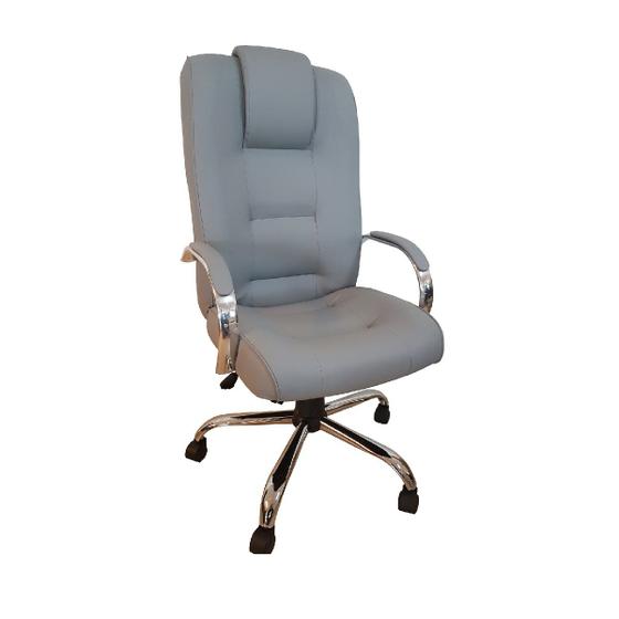 Cadeira Giratória Escritório Classic Presidente Cinza Relax Base Cromada c/ Rodizio (100% Nacional) Menor preço em Cadeira Giratória Escritório Classic Presidente Cinza Relax Base Cromada c/ Rodizio (100% Nacional)