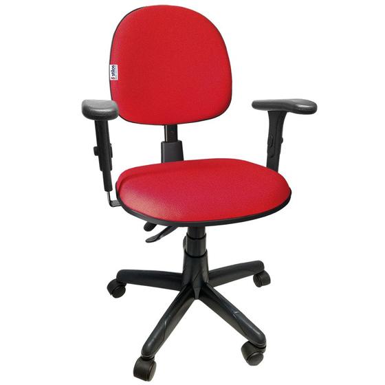 Cadeira Giratória Executiva Ergonômica Com Regulagem Back System NR17 Para Escritório JS Vermelha Menor preço em Cadeira Giratória Executiva Ergonômica Com Regulagem Back System NR17 Para Escritório JS Vermelha