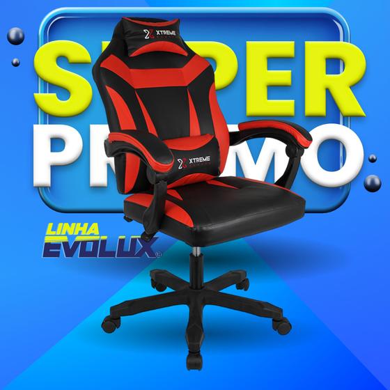 Imagem de Cadeira Giratória Gamer XTreme Gamers Supra Preta e Vermelha Gaming