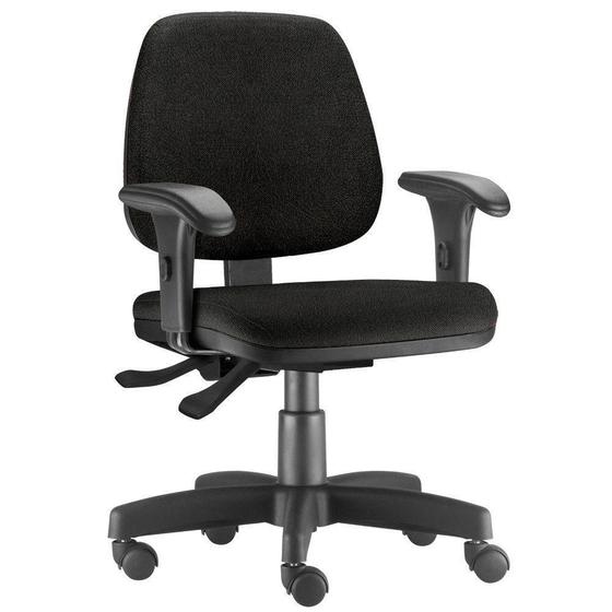 Imagem de Cadeira Giratória Job L02 Executiva Ergonômica Escritório Material Sintético Preto - Lyam Decor