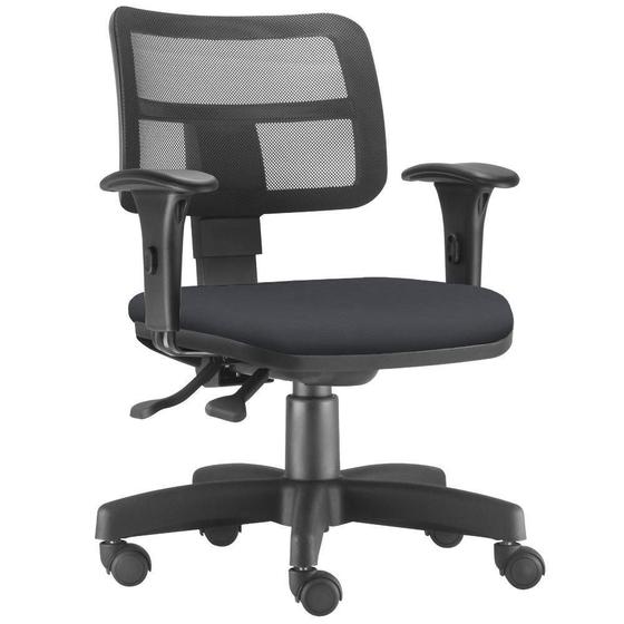 Menor preço em Cadeira Giratória Zip Executiva Ergonômica Escritório Crepe Preto- Lyam Decor