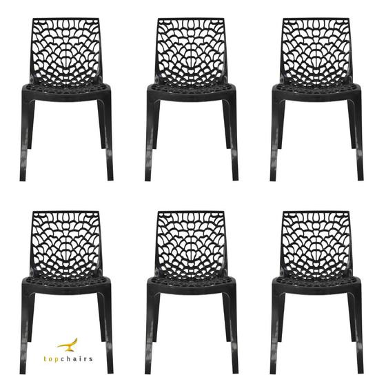 Cadeira Gruvyer Preta - kit com 6 Menor preço em Cadeira Gruvyer Preta - kit com 6