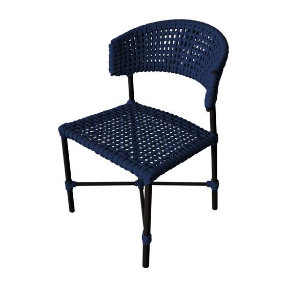 Imagem de Cadeira Hortz Corda Náutica Base em Alumínio Preto/azul Marinho