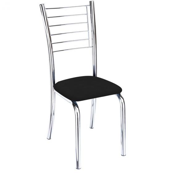 Cadeira Iara cromada para cozinha-Super resistente assento sintético ...