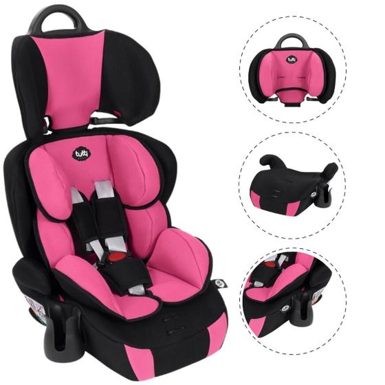 Imagem de Cadeira Infantil Para Carro Cadeirinha Bebê 5 Pontos Rosa