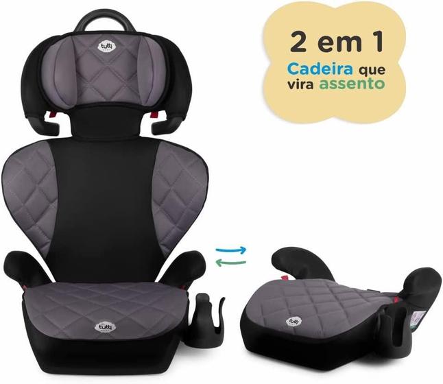 Imagem de Cadeira Infantil para Carro Triton Preto Cinza 15-36 kg - Tutti Baby