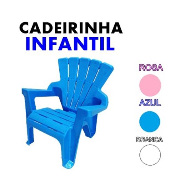 Imagem de Cadeira Infantil Plástico Reforçado Azul,Rosa e Branca