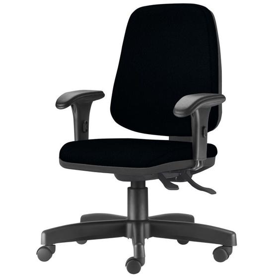 Imagem de Cadeira Job Diretor com Bracos Curvados Assento Crepe Base Rodizio Metalico Preto - 54637