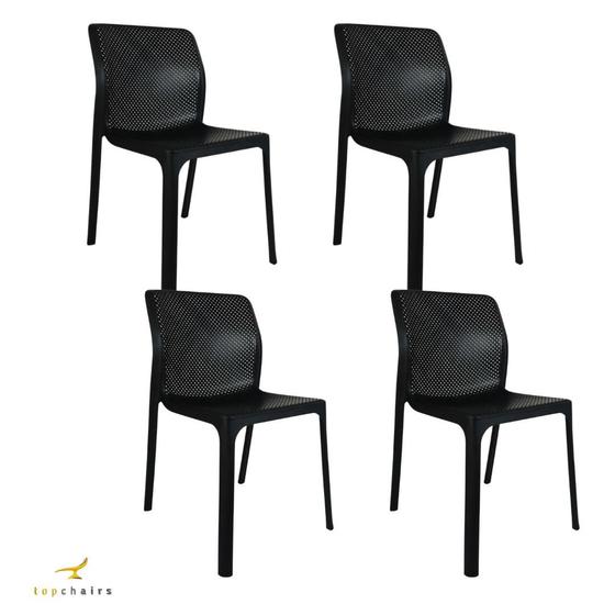 Imagem de Cadeira Laryssa Preta Sala Jantar Gourmet Sorveteria Restaurante Lanchonete  kit com 4 Top Chairs