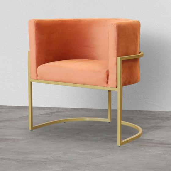 Imagem de Cadeira Luna para Penteadeira Base de Metal Dourada Veludo Escolha sua cor - WeD Decor