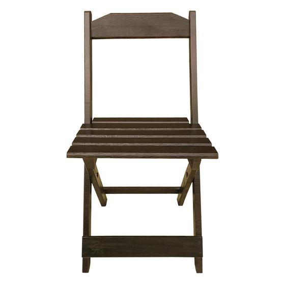 Imagem de Cadeira madeira maciça dobrável Imbuia kit 4 unidades