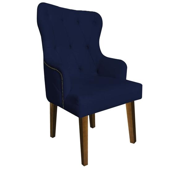 Imagem de Cadeira Maju Suede Azul Marinho com Tacha - Dominic Decor