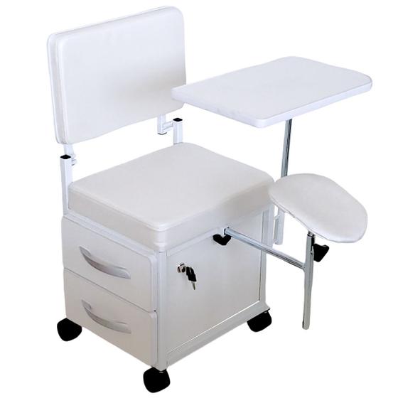 Imagem de Cadeira Manicure Cirandinha Evolux Branca Armário Branco