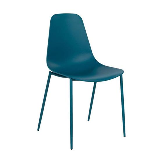 Imagem de Cadeira Miami Azul Petroleo Polipropileno e Aço Fratini