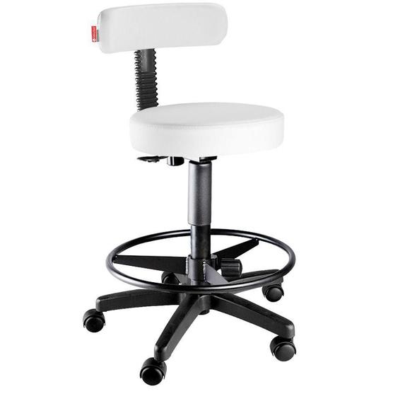 Imagem de Cadeira Mocho Alto Estética, Fisioterapia, Odontologia Branco Slim Cadeira Brasil CB 1542