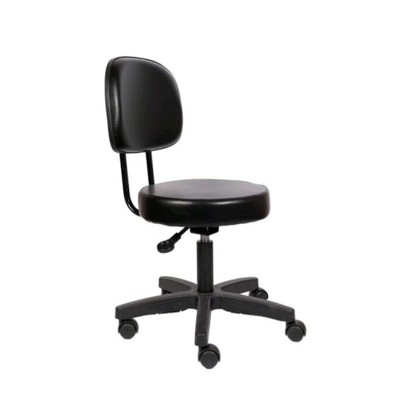 Imagem de Cadeira mocho com encosto secretaria com L duplo  com regulagem de altura corano preto