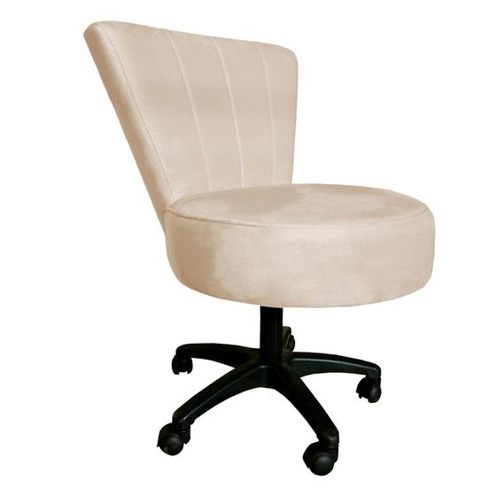 Imagem de Cadeira Mocho Costurado Elegância Veludo Base Giratória - Pallazio