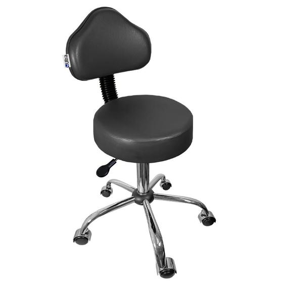 Imagem de Cadeira Mocho Preto Base Cromada - ULTRA Móveis