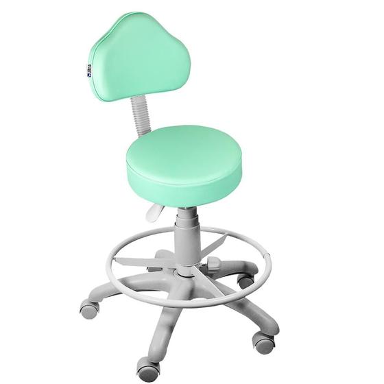 Cadeira Mocho Verde Claro Base Cinza Com Aro - ULTRA Móveis Menor preço em Cadeira Mocho Verde Claro Base Cinza Com Aro - ULTRA Móveis