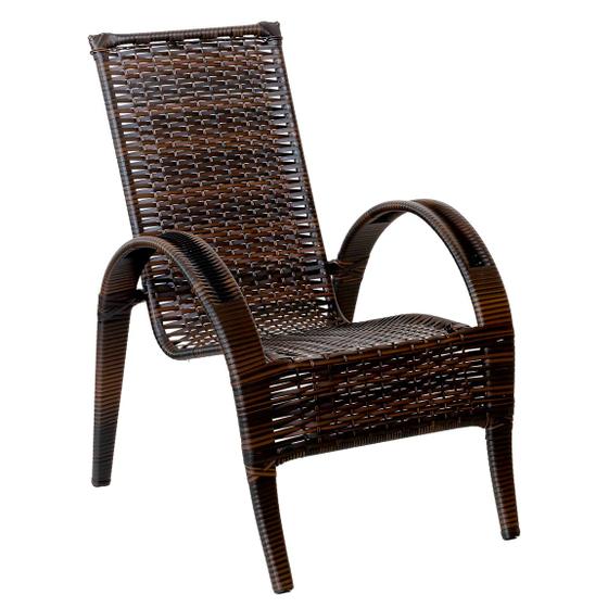 Imagem de Cadeira Napoli em Fibra Sintética Artesanal Para Área, Varanda, Jardim, Edícula - Pedra Ferro
