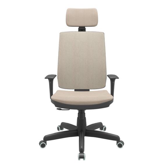 Imagem de Cadeira Office Brizza Soft Poliester Fendi RelaxPlax Com Encosto Cabeça Base Standard 126cm - 63497