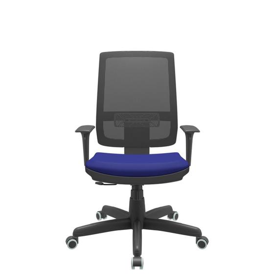 Imagem de Cadeira Office Brizza Tela Preta Assento Aero Azul RelaxPlax Base Standard 120cm - 63859