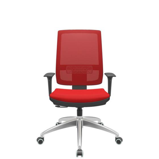 Imagem de Cadeira Office Brizza Tela Vermelha Assento Aero Vermelho RelaxPlax Base Aluminio 120cm - 63825