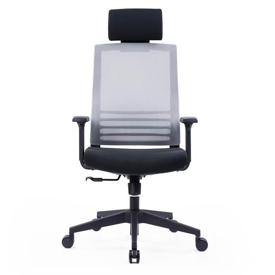 Imagem de Cadeira Office KABUM! essentials CE350 Cinza Clara com Encosto De Cabeça Fixo, Cilindro De Gás Classe 3, Base Em Nylon - KECE350CZC