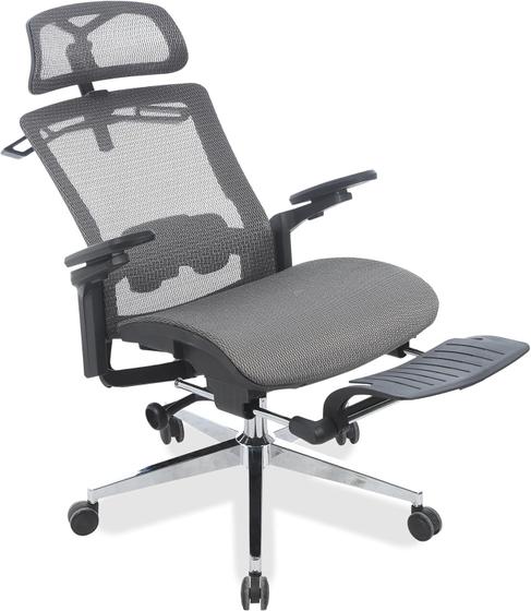 Imagem de Cadeira Office Presidente Supreme Ergonômica Mesh Reclinável Cinza