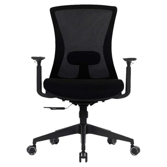 Imagem de Cadeira office vicenza dt3 13385-0 ergonômica preta braço 1d ajuste altura inclinação apoio lombar