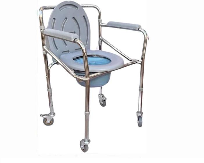 Imagem de Cadeira P/ Banho 4 Rodas C/ Assento Dobravel 100Kg Supermedy