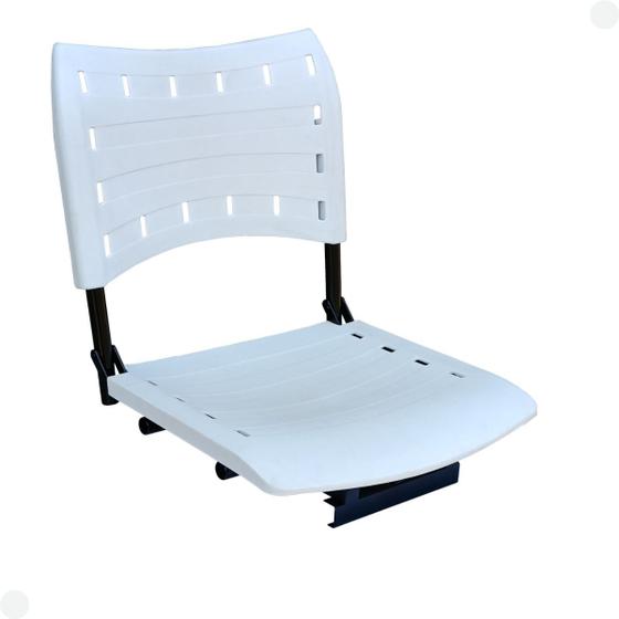 Imagem de Cadeira para barco giratória 360 prática dobrável branca