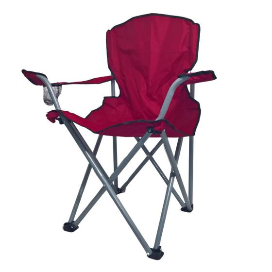 Imagem de Cadeira Para Camping Dobravel Reforçada Premium 160KG Vermel