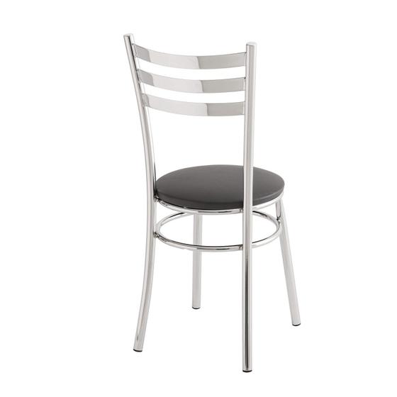 Menor preço em Cadeira para Cozinha Assento Estofado 404 Unimóvel Cromado/Preto