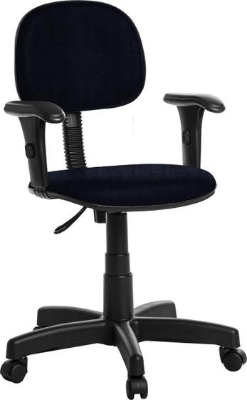 Imagem de Cadeira Para Escritório Secretaria Com Braço Rcp Azul Escuro