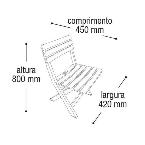 Imagem de Cadeira para jardim dobravel retratil e resistente 110kg para o seu lazer e bem estar preta 