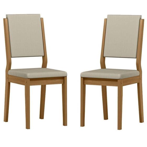 Imagem de Cadeira Para Mesa De Jantar Carol Kit 2 Peças Ype Veludo Nude - New Ceval