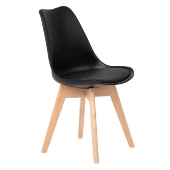 Imagem de Cadeira para Sala de Jantar Eames Leda Estofada Preto