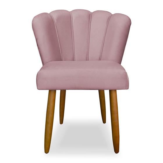 Imagem de Cadeira Pétala Decorativa Sala Quarto Escritório Veludo Rosê - Ninho Decor
