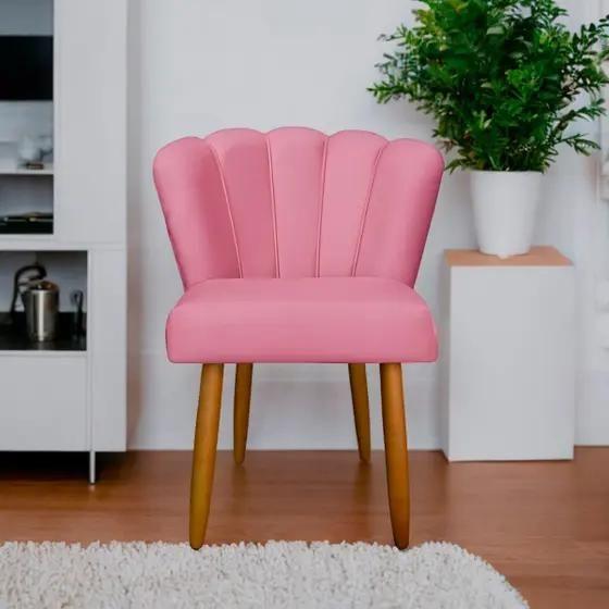 Imagem de Cadeira Pétala Para Sala de Jantar Quarto Escritório Salão de Beleza Sala de Estar Recepção Camarim - Rosa - Tenda House