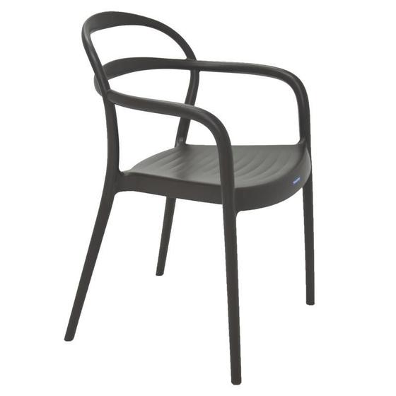 Imagem de Cadeira plastica monobloco com bracos sissi marron