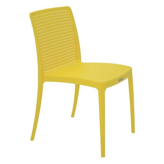 Imagem de Cadeira plastica monobloco isabelle amarela