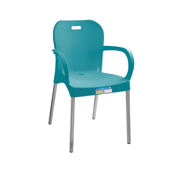 Imagem de Cadeira plástica pé alumínio com braços - Paramount