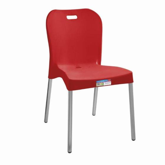 Imagem de Cadeira plástica pé alumínio sem braço vermelha - Paramount
