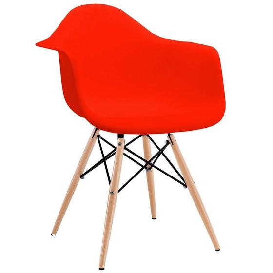 Imagem de Cadeira Poltrona Charles Eames Com Braço Vermelha