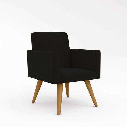 Cadeira Poltrona Decorativa - Escritório - Recepção - Preta Desenho do tecido:Suede Preto Menor preço em Cadeira Poltrona Decorativa - Escritório - Recepção - Preta Desenho do tecido:Suede Preto