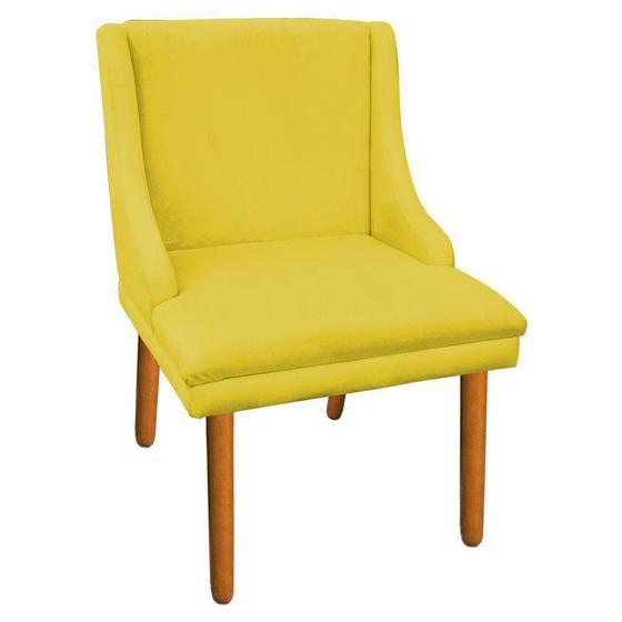 Imagem de Cadeira Poltrona Decorativa Liz Suede Amarelo - D'Rossi